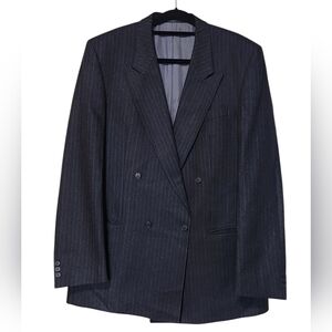 VTG Creation Gross Bruggemann Herrenbekleidung Pure Wool Pinstripe Blazer 46